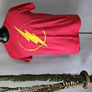 The Flash Red Short Sleeve Tee with Yellow Graphics